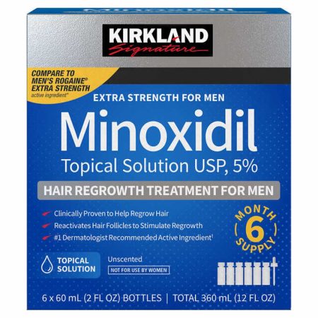 Extra Strength Minoxidil 5% Hair & Beard Growth - 6 Bottles